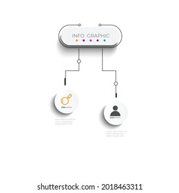 2-Elemente-Option Info-Grafik Geschäftsfunktion Verwendung für Diagramm-Präsentation, Diagramm, Geschäftskonzept mit 2-3-Stufen- und Elementoptionen