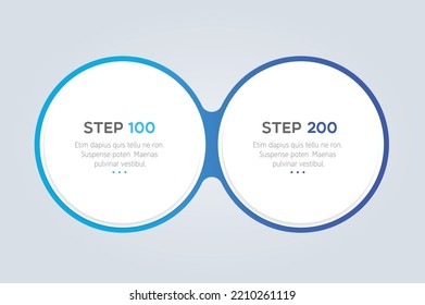 2 elements scheme, diagram. Two connected circles. Infographic template.