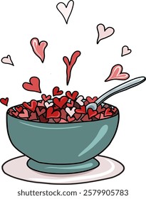 2 February 2025, Illustration vector design of so cute bowl with love energy - Illustration vector design by nurdal_ 