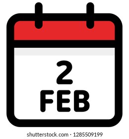 2. February - Calendar Icon - Vector Illustration - Vector