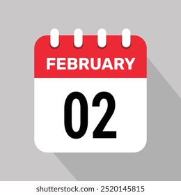 2 february calendar icon vector illustration background graphic design.