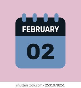 2 february calendar icon vector graphic design web page.