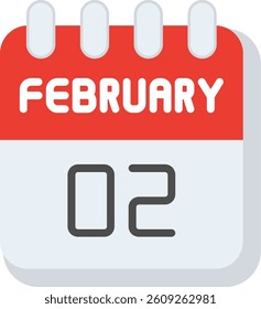 2 February Flat Illustration Vector Design