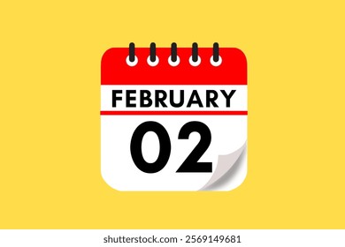 2 February month single day vector, illustration, calendar with maroon, rose and white color background calendar February 2