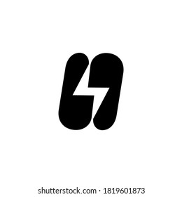 2 feet up and down with lightning bolt - electric step logo design