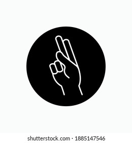 2 Finger Gesture Icon. Peace, Two Symbol - Vector, Sign for Design, Presentation, Website or Apps Elements.