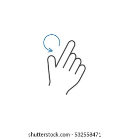 2 Finger rotate left line icon, touch & hand gestures, vector graphics, a color linear pattern on a white background, eps 10.