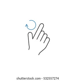 2 Finger rotate right line icon, touch & hand gestures, vector graphics, a color linear pattern on a white background, eps 10.