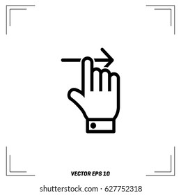 2 finger Swipe right solid icon, touch and hand gestures, mobile interface and drag down vector graphics, a filled pattern on a white background