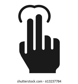 2 finger tap solid icon, touch and hand gestures, mobile interface vector graphics, a filled pattern on a white background, eps 10.