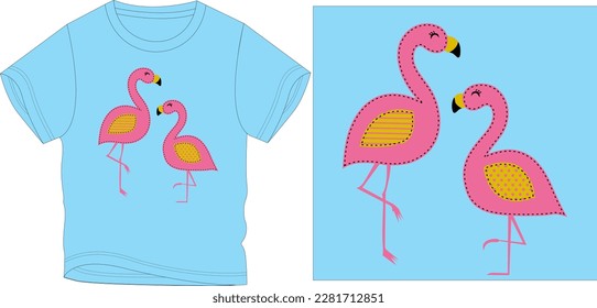2 Flamingo-Grafikdesign-Vektorgrafik