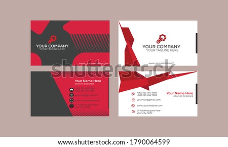 2 flat and modern business card