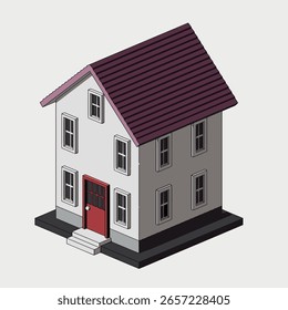 2 floor house isometric views
