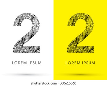 2 ,Font , hair line, graphic vector.