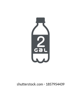 2 gal sign (mark) estimated volumes gallons. Vector symbol packaging, labels used in the US for prepacked foods, drinks different gallons and quarts. 2 gal vol single icon isolated on white background