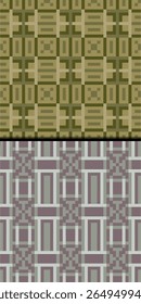  2 Geometric Seamless Pattern Design. A Pattern Created Using a Method of Combining square shapes.