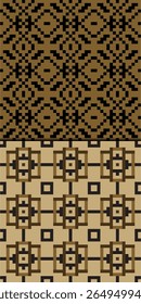  2 Geometric Seamless Pattern Design. A Pattern Created Using a Method of Combining square shapes.