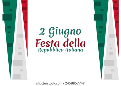 2 giugno, Festa della Repubblica (Translation: June 2, Republic Day). Happy Republic day of Italy Suitable for greeting card, poster and banner.