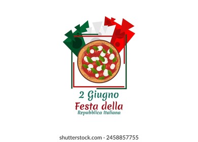 2 giugno, Festa della Repubblica (Translation: June 2, Republic Day). Happy Republic day of Italy Suitable for greeting card, poster and banner.