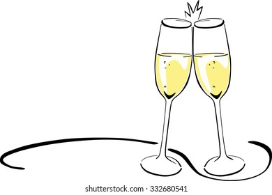 2 glasses with sparkling wine