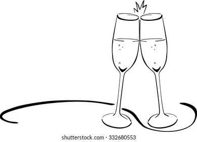 2 glasses with sparkling wine