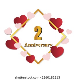 2 glossy gold number vector set. Realistic romantic typeface. Decorative numbers for Valentines, Mothers day, wedding banner, cover, birthday or anniversary, holiday party.