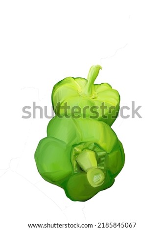 2 green large peppers vegetables natural