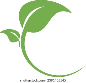 2 diseño de logotipo de hojas verdes
