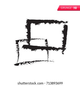 2 grunge brush frame art paint background. Design poster vector illustration. 