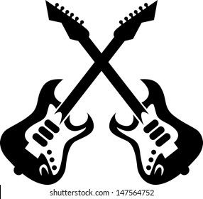 guitar rock clipart black