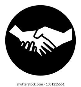 2 hand white icon shaking hands