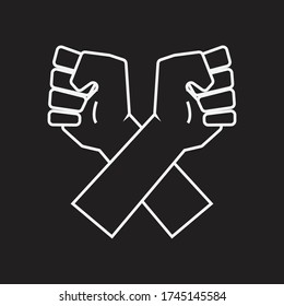 2 Hands cross each other vector design