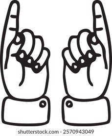 2 hands with index fingers pointing upwards | Vector | EPS