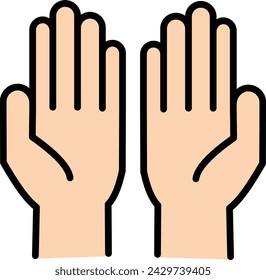 2 hands line icon vector design template ilustration with editable stroke and color