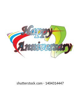2 happy anniversary celebration logotype. 2 happy anniversary logo golden colored isolated, vector design for greeting card and invitation card