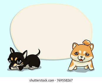 2 happy puppy vector illustration cartoon style