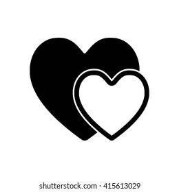 2 hearts. Simple icon