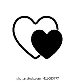 2 hearts. Simple icon
