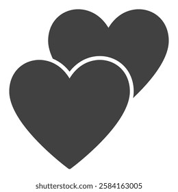 2 Hearts vector icon - love and romantic concept modern symbol