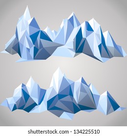 2 horizontal borders with paper mountains