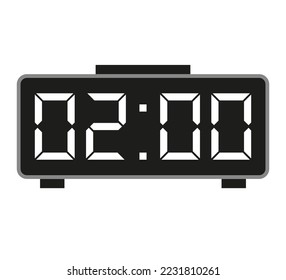 2 hours alarm clock. Time stamped vector. Clock flag marking time