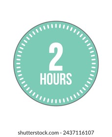 2 Hours round watch. Timer and hour marker, remaining time digital object