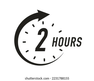 2 hours timer vector symbol black color