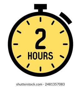2 Hours,concept of time,timer,stopwatch,countdown illustration,vector.