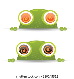 2 Hypno Frogs With Gradient Mesh, Vector Illustration
