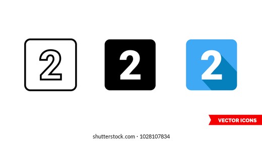 2 icon of 3 types: color, black and white, outline. Isolated vector sign symbol.
