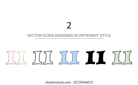 2 icon design with white background stock illustration