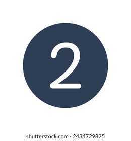 2 Icon Numeric Number inside Circle. Two Icon vector illustration