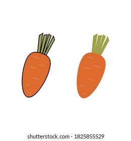 2 сarrot icon. Vector illustration. White background.