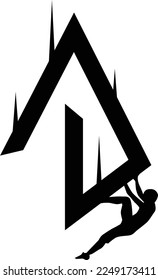2 illustrations of men climbing and fighting spirit, burning spirit